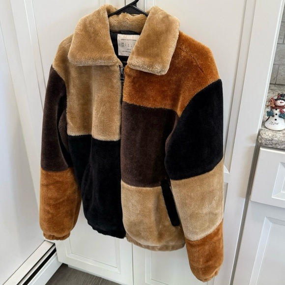 Urban Outfitters Patchwork Multi-Color Fur Jacket - Picture 3 of 9